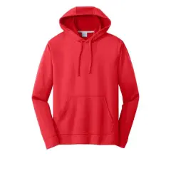 Port & Company&reg; Performance Fleece Pullover Hooded Adult Sweatshirt Red