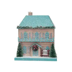 Hello Honey&reg; 10" Decorative Paper House with LED Light, Glitter & Tinsel