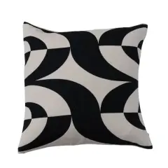 Hello Honey&reg; Black and White Cotton Slub Throw Pillow Cover with Abstract Print