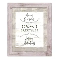 Gray Buffalo Check Holiday Phrases Print in Western White Frame