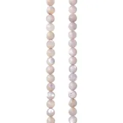 Light Gray Mother of Pearl Round Beads, 4mm by Bead Landing&trade;