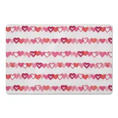 Watercolor Heart Stripes 27" x 18" Floor Mat