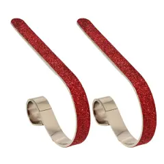 Original MantleClip&reg; Red Glitter Stocking Holders, 2ct.