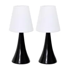 Simple Designs&trade; Valencia Colors 2-Pack Mini Touch Table Lamp Set Black with White Shade