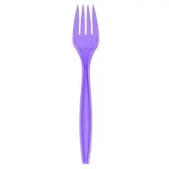 JAM Paper Premium Utensils Plastic Forks Party Pack, 48ct. Bright Hot Purple