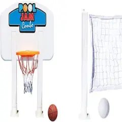 Swim Central 30ft. Pool Jam Combo Basketball & Volleyball Swimming Pool Game