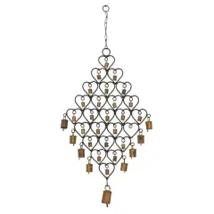 31" Brass Metal Heart Eclectic Windchime