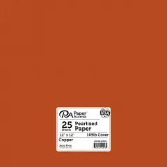 PA Paper&trade; Accents 12" x 12" Pearlized Cardstock, 25 Sheets Copper