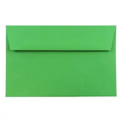 JAM Paper 6"x 9" Brite Hue Christmas Green Colored Invitation Envelopes, 50ct.