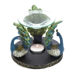 4.5" Peacock Plume Triad Candle Oil Warmer