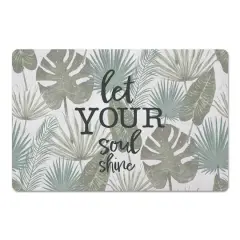 Let Your Soul Shine Topical Palm Floor Mat White