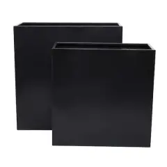 Modern Square Planter Set Black