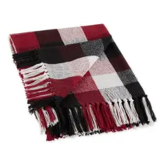DII&reg; Cardinal Red Tri-Color Check Throw Red/Multi