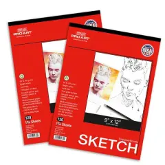 Pro Art&reg; Taped Sketch Paper Pad, 9'' x 12'', 2ct.