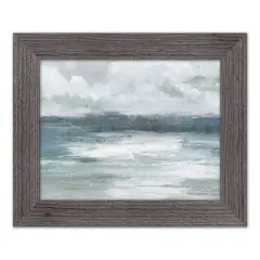 Navy and Sage Horizon Line Western Framed Print Gray