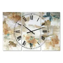 Designart Gilded Daydreams Oversized Multipanel Wall Clock