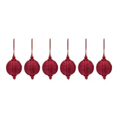 6ct. 5.5" Red Jute Onion Ornament