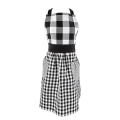 DII&reg; Gingham Print Apron Black