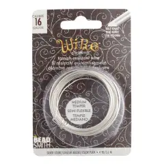 The Beadsmith&reg; Wire Elements&trade; 16 Gauge Tarnish Resistant Medium Temper Silver Half Round Wire, 4yd.