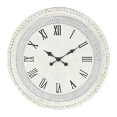 White Farmhouse Wood Wall Clock