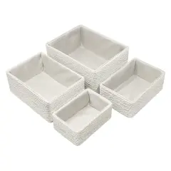 Sorbus 4-Piece Woven Rope Basket Set Beige