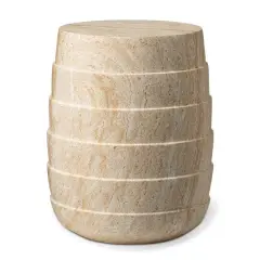 Glitzhome&reg; 18.5" Multi-Functional Faux Travertine Garden Stool