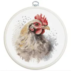 Luca-S The Chicken Counted Cross Stitch Kit with Display Hoop