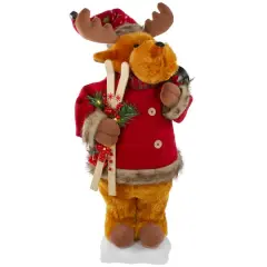 24" Lighted & Animated Musical Moose Christmas Figure