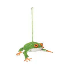 Hello Honey&reg; 4" Green Frog Wool Felt Ornament