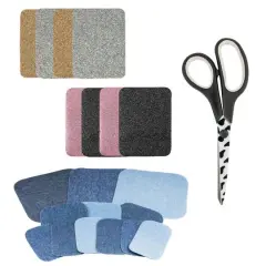 SINGER&reg; Decorative Glitter & Denim DIY Iron-On Fabric Patch Kit with Scissors