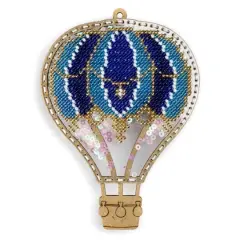 Wonderland Crafts Blue Hot Air Balloon Christmas Ornament Bead Embroidery Kit