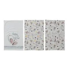 Hello Honey&reg; Multicolor Cotton & Linen Oyster Tea Towels Set