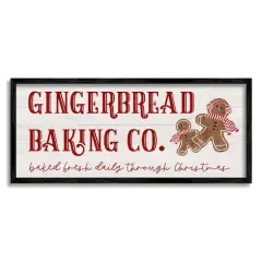 Stupell Industries Gingerbread Baking Co Holiday Framed Giclee Art Black