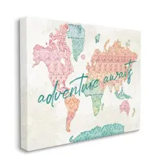 Stupell Industries Adventure Awaits World Map Canvas Wall Art
