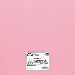 PA Paper&trade; Accents 12" x 12" Muslin 73lb. Cardstock, 25 Sheets Retro Rose