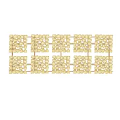 Gold Aluminum Contemporary Geometric Wall Decor, 53" x 1" x 20"