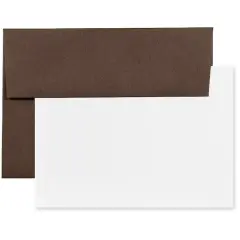 JAM Paper 5.25" x 7.25" Blank Flat Recycled Greeting Cards & Envelopes, 100ct. Chocolate Brown