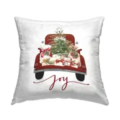 Stupell Industries Joy Holiday Car Presents Throw Pillow