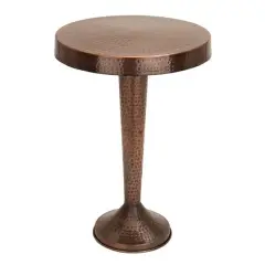 26" Bronze Aluminum Vintage Pedestal Table