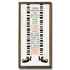 There was an Old Witch Framed Wood Plaque