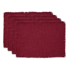 DII&reg; Basket Fringe Placemats, 4ct. Cranberry