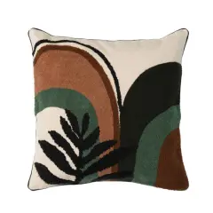 Hello Honey&reg; Multicolor Cotton Embroidery & Black Piping Tufted Pillow Cover