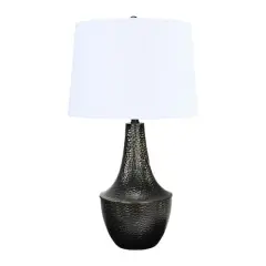 Hello Honey&reg; 28" Hammered Metal Table Lamp with Linen Shade