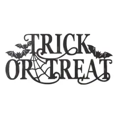 Glitzhome&reg; 24" Metal Halloween TRICK OR TREAT Wall Sign
