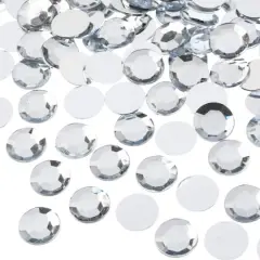 John Bead 12mm Acrylic Round Flat Back Rhinestones, 400ct. Crystal