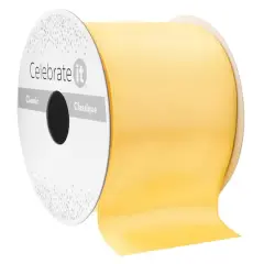2.5" x 10yd. Satin Wired Ribbon by Celebrate It&reg; Classic Yellow