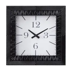Black Metal Modern Wall Clock, 12" x 3" x 12"