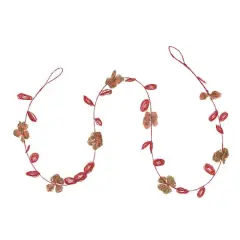 Hello Honey&reg; 6ft. Pink Glass Bead Wired Leaves & Flowers Garland