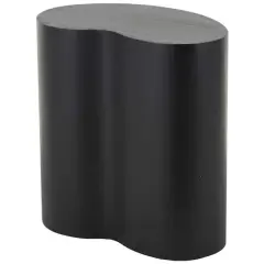 22.25" Black Wood Heart Inspired Side End Accent Table