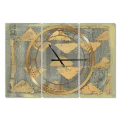 Designart 'Glam Metallic Form I Modern Multipanel Wall Clock